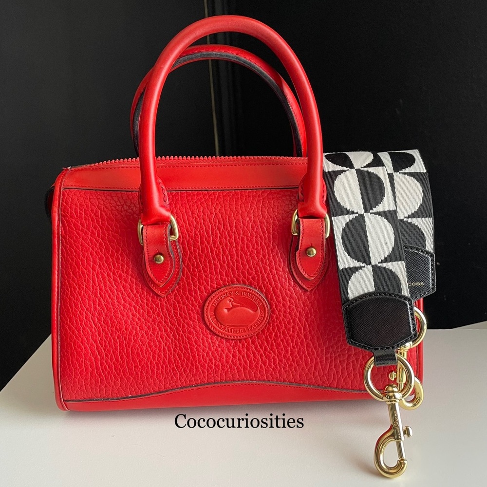 Dooney and Bourke awl Leather Red satchel crossbody bag P29 - Picture 3 of 16